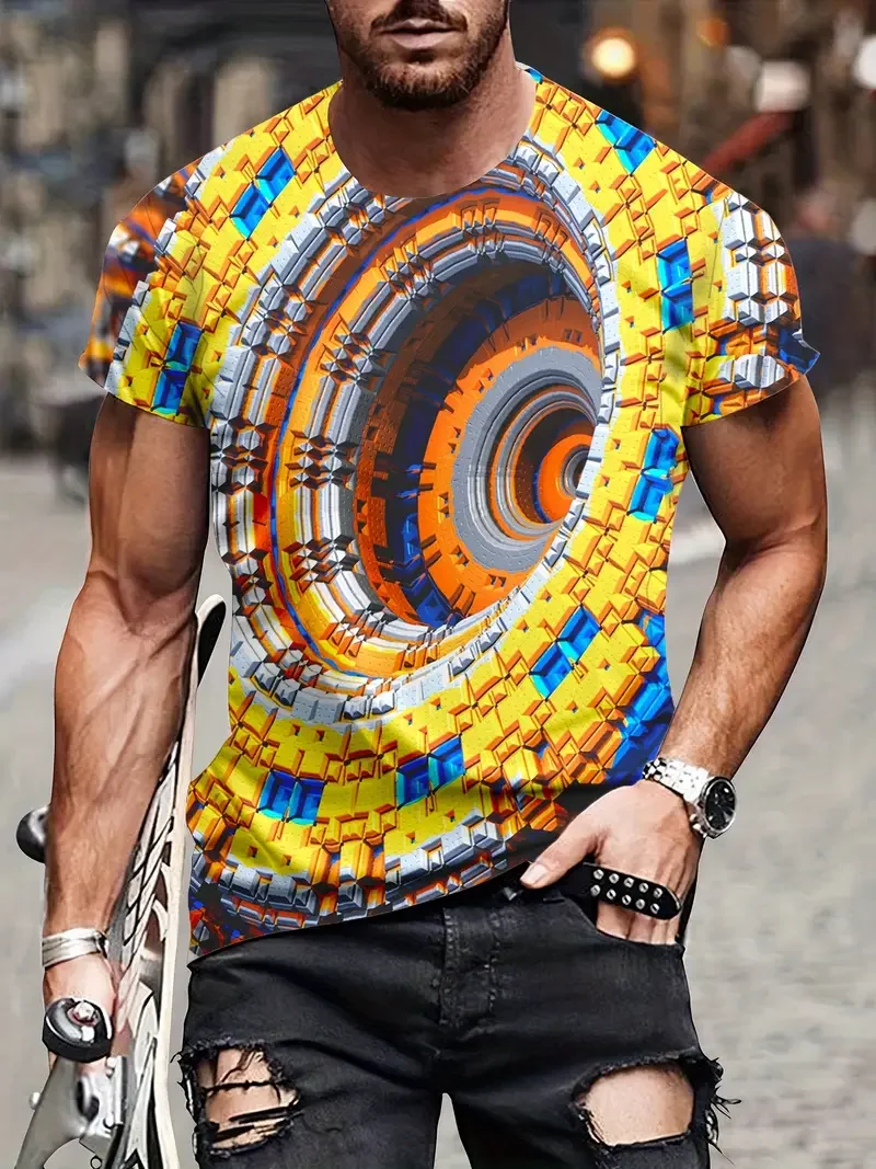 3D-gedrucktes visuelles Phantom, schnell trocknendes, atmungsaktives Herren-T-Shirt, Straße, lässig, Outdoor-Sport, personalisierte und lustige Eltern-Kind-Kleidung