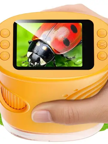 1000X Handheld Microscope for Kids 2.0" Screen Rechargeable Mini Pocket Digital Microscopes Portable Edu Gift Children Students