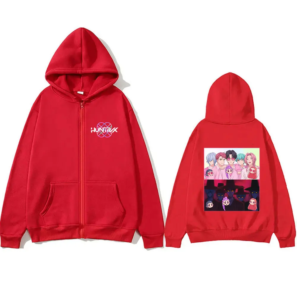 Famous Movie KPop Demon Hunters Saja Boys Graphic Zipper Hoodie Men Women Fashion Casual Cotton Zip Up Jacket Male Vintage Coat