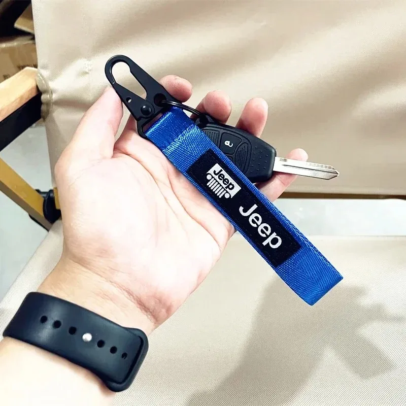 

Heavy Duty Nylon Key Lanyard Hawk Snap Buckle Portable Key Strap Auto Accessories For Jeep Compass Grand Cherokee Renegade Patri