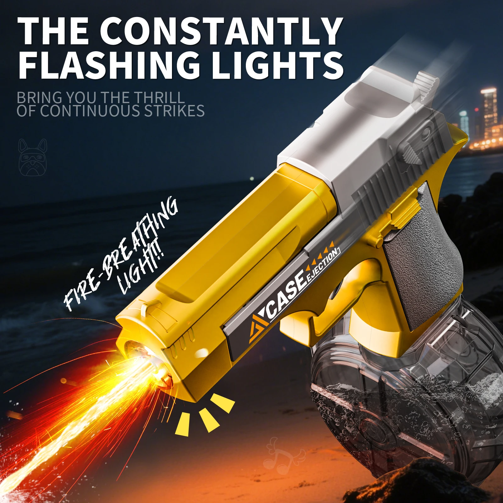 ใหม่ไฟฟ้าน้ําปืนสเปรย์แสงเปลวไฟผลยิงอัตโนมัติของเล่นชายหาดกลางแจ้งน้ําปืนของเล่นเด็กของขวัญ