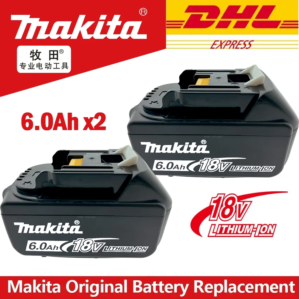 

Genuine for Makita 18V Battery 6Ah BL1850B Li-ion Replacement Battery BL1850 BL1860B BL1860 BL1840B BL1830B BL1830 LXT-400 RU