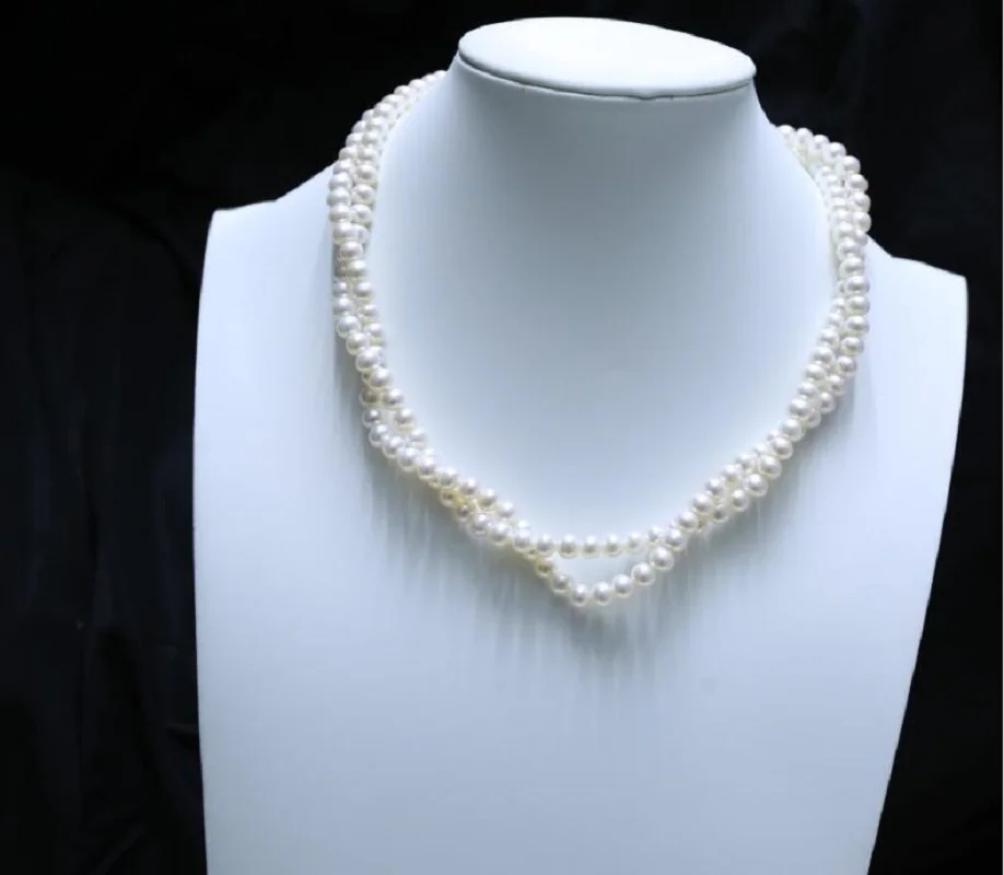 

Classic Two Strands 7-8mm South Sea Round White Pearl Necklace 18"