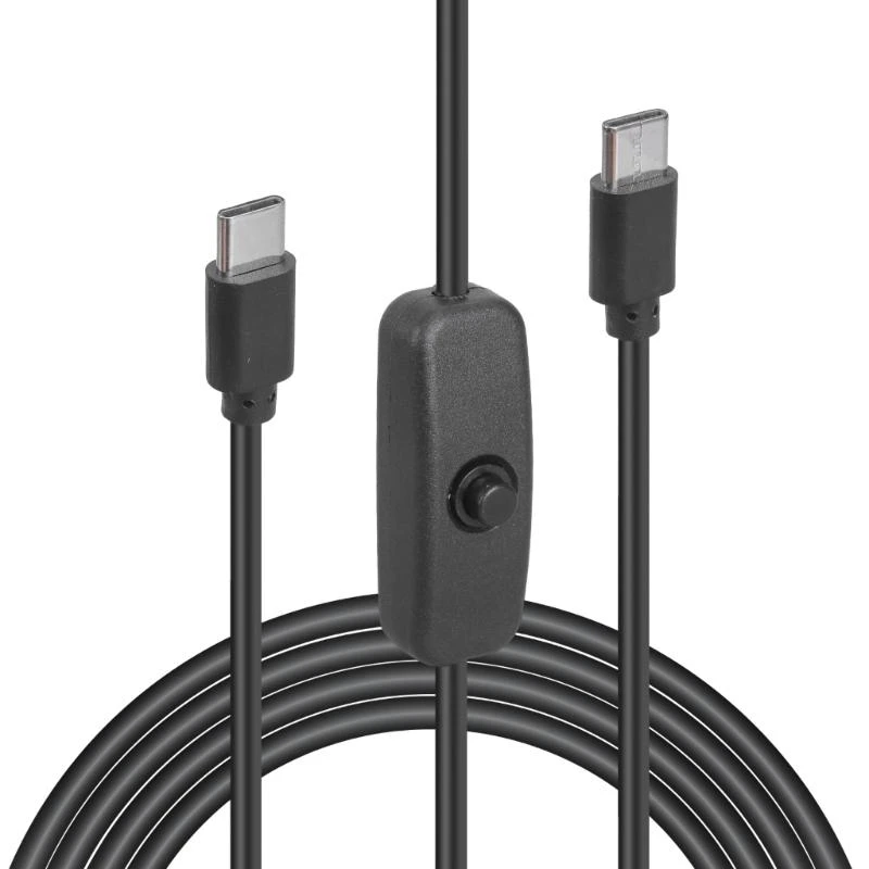 

J0MB 65W Type-C Fast Charging Cable Type-C Male to Male Extension Power Cable with Switches USB C Adapter Wire for Phone