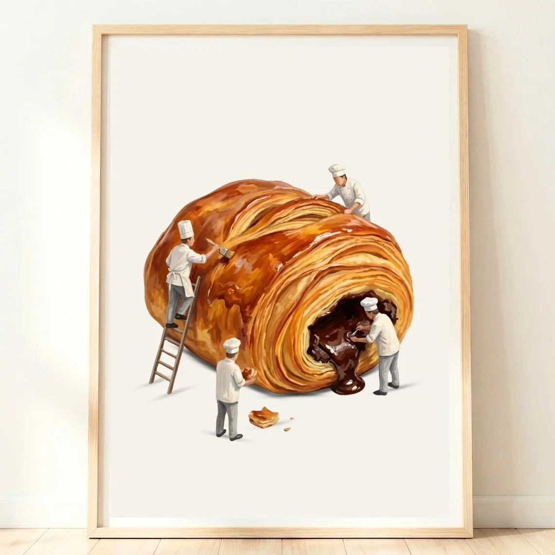 French Bakery Wall Art | Pain Au Chocolat Print | Paris Café Decor | French Chocolate Croissant Print | Pastry Poster | Bakery