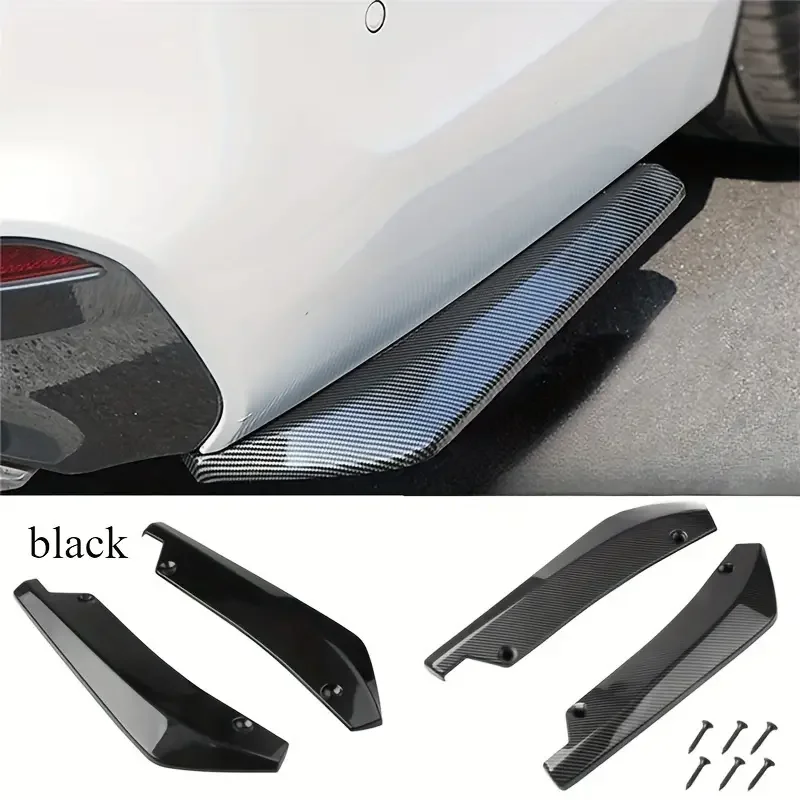 2pcs Car Rear Bumper Corner Protector Guard Rear Corner Decoration Anti-Collision Protection Decoration Strip Car Accessories