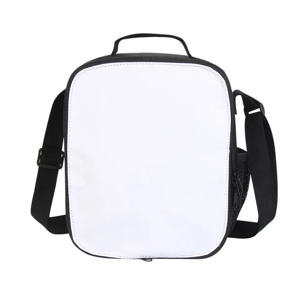 Sublimation Blank Insulate Lunch Bag Shoulder Handbag Keep Warm Student Polyester Portable Outdoor Office Crossbody Bag