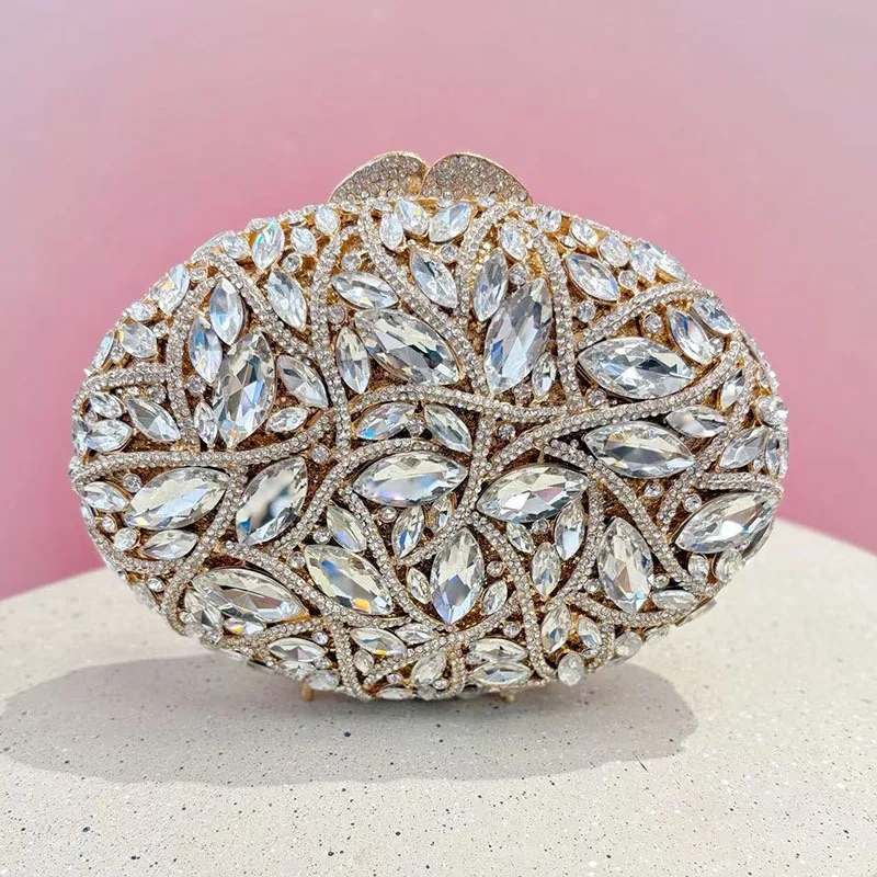 

Retro light luxury high sense shiny full of diamonds dinner bag court celebrity banquet messenger bag