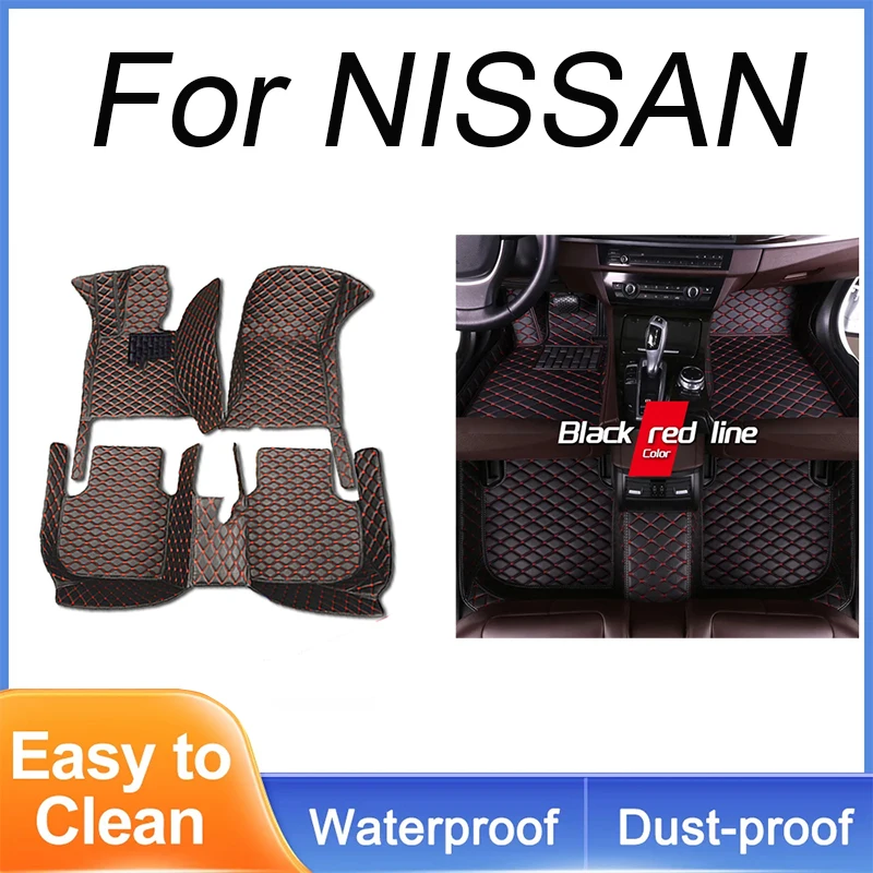 Car Floor Mats For NISSAN QUEST Patrol Almera LIVINA  skyline Xterra NV 3500 NV 2500 280ZX 240SX Cefiro Wingroad Car Accessories