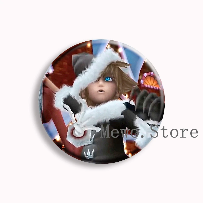 Classic Game Kingdom Hearts Anime Soft Button Pin Sora Roxas Cartoon Brooches Badge Bag Decor Accessories Fans Collect Gifts