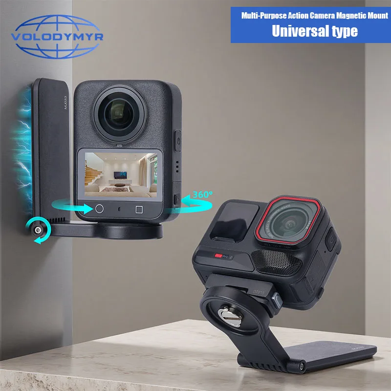 

VOLODYMYR Universal Action Camera Accessory for Insta360 Go Ultra/DJI OSMO Set Magnetic Mount Tabletop Bracket Stand Holder