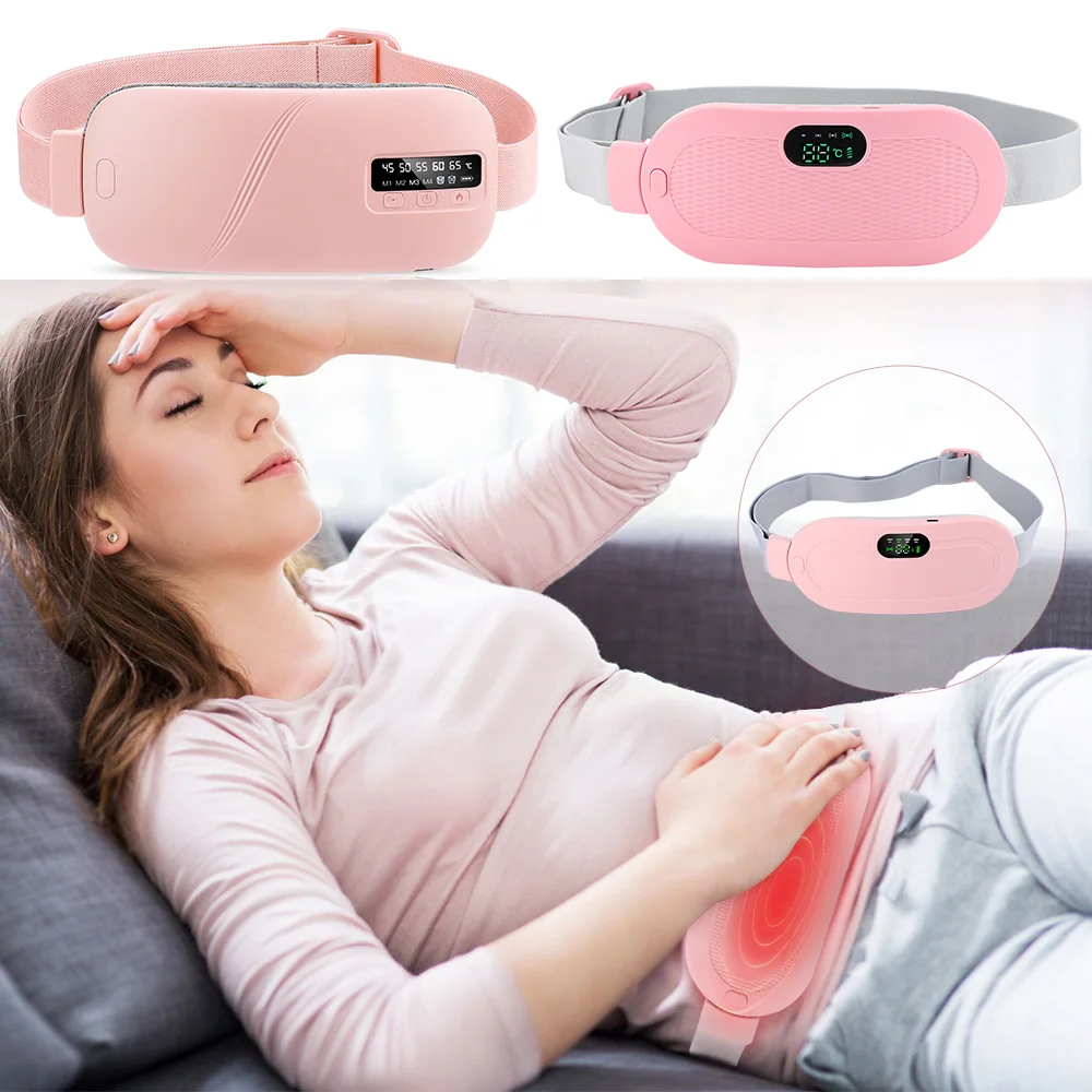 

Heated Massage Warming Palace Belt Electric Period Cramp Massager for Menstrual Waist Stomach Abdominal Vibrating Heating Pad