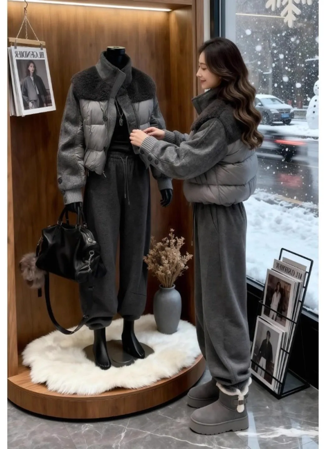 

Ele Stand Collar Cotton Jaet plus Size Women's Casual Sle Slimming Outerwear Versatile Comfortable Winter Coat