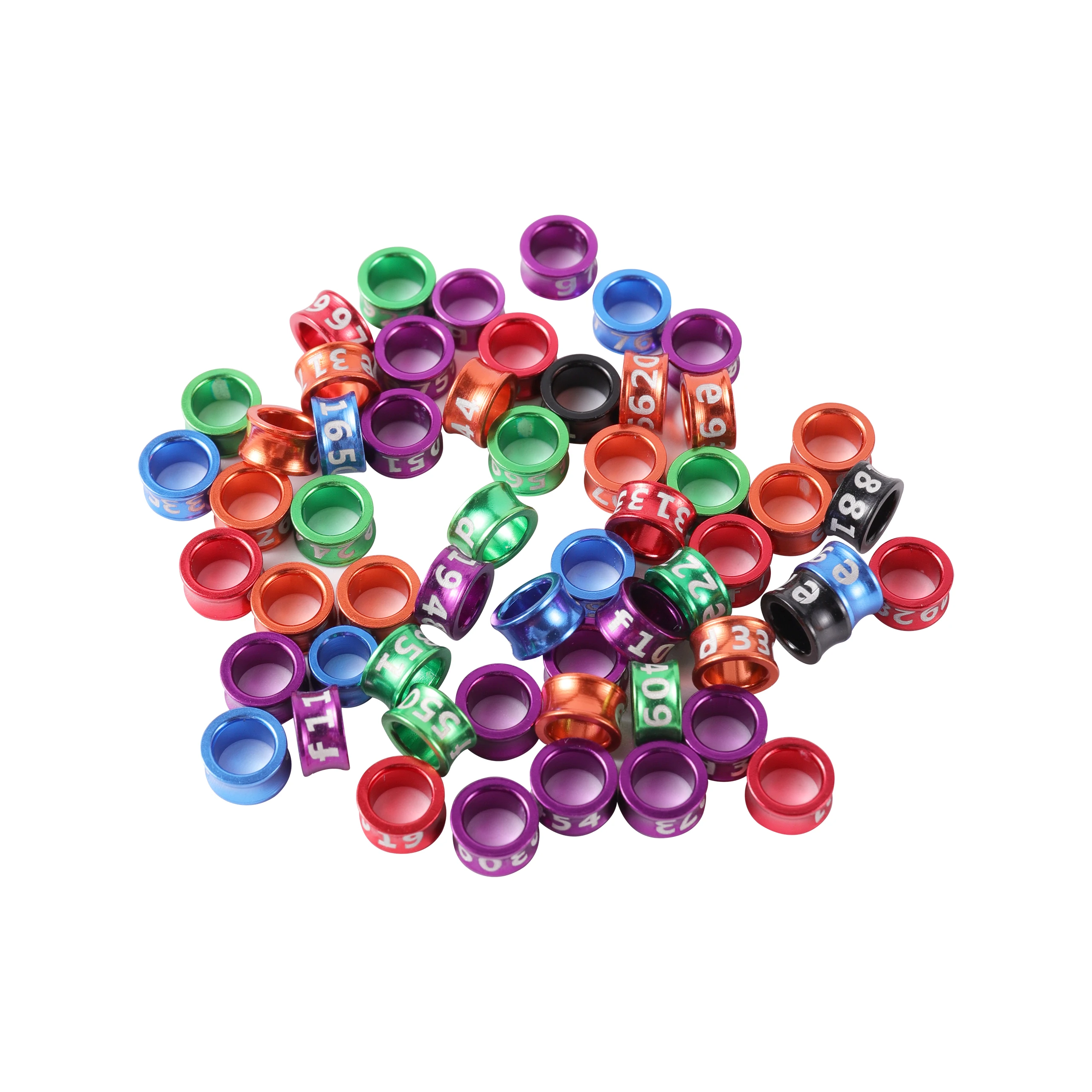 50pcs 4/4.7/5/6/7mm Aluminum Bird Foot Ring Tag Training Behaviour Tool Mixed Colors Outdoor Flying Training Race Identification