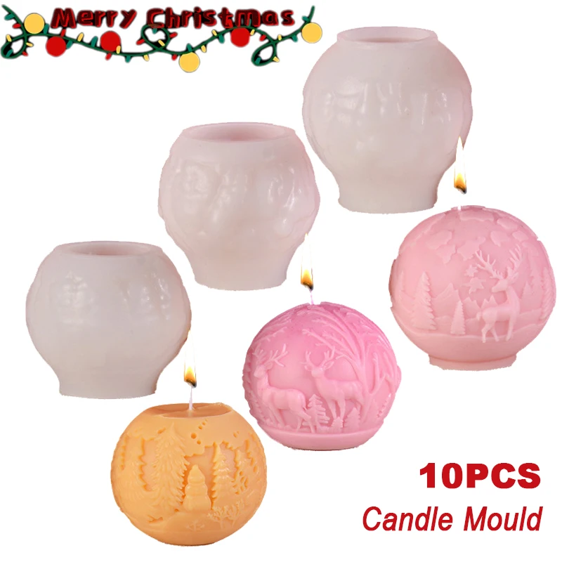 Weihnachts kugel Aroma therapie Kerze Seifen form Rose Blumen kuchen Dekoration Duft Kerzen form Seifen form Handwerk Backwerk zeuge