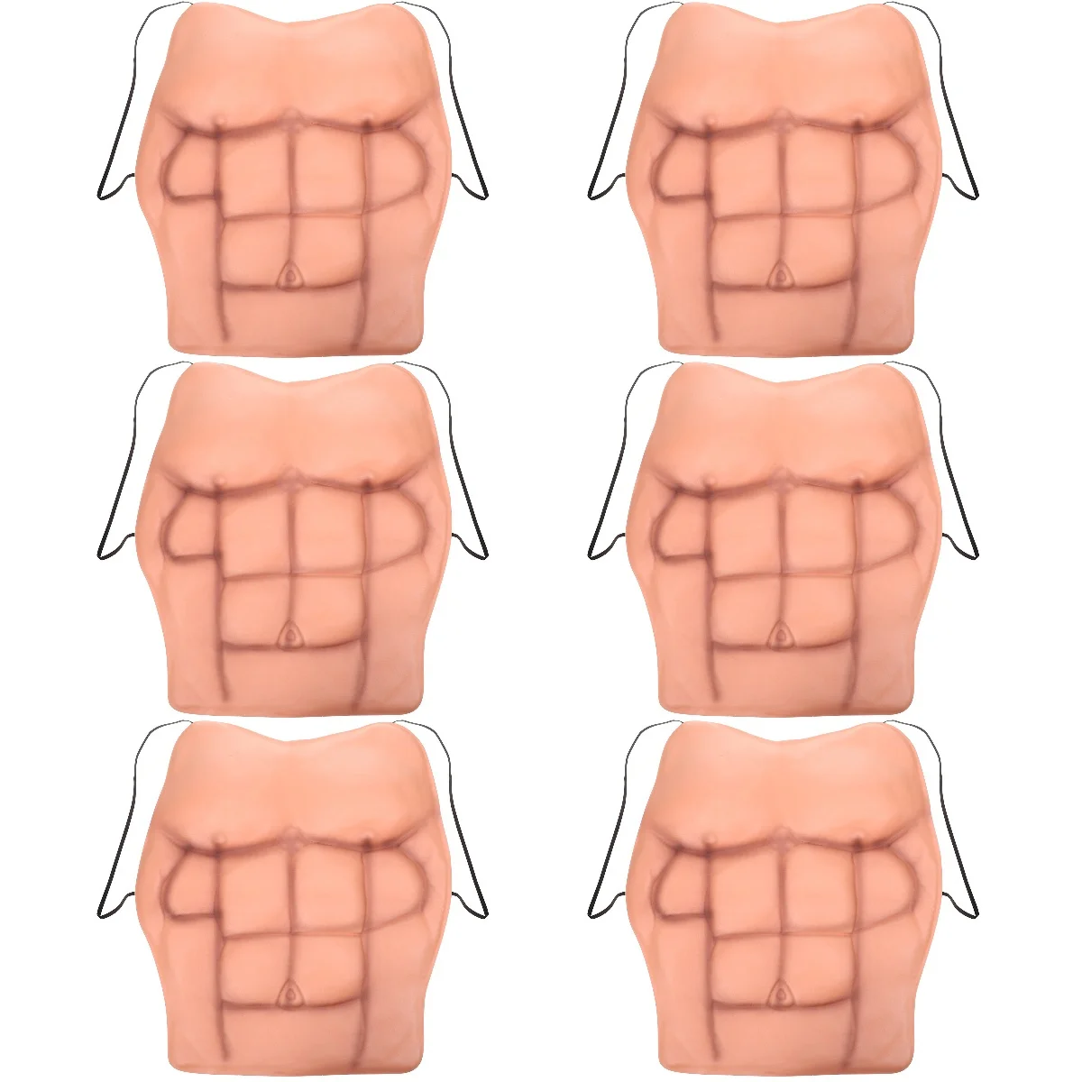 

6pcs Set of 6 Big Cosplay Stomach Fake Chest Muscles Costume Accessory Halloween Prop Mens Belly Shaper