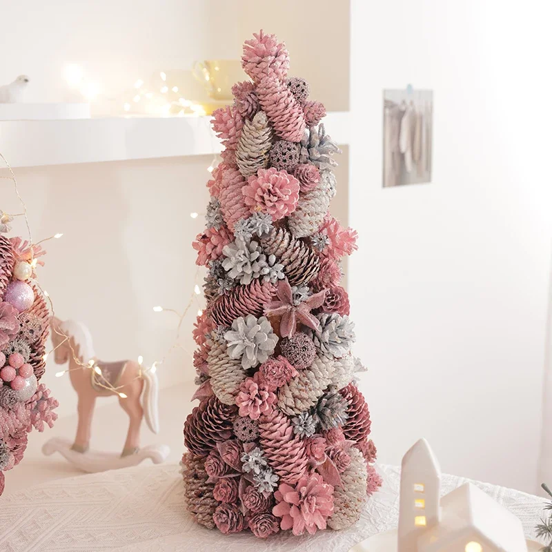 2024 new home Christmas decoration Mori pine cones rattan wreath pendant home decoration window arrangement