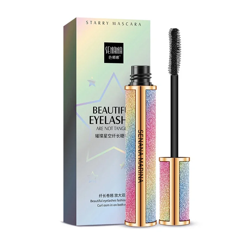 Bầu Trời Đầy Sao Mascara 4D Chống Nước Sợi Lụa Lông Mi Dày Làm Xoăn Tự Nhiên Kéo Dài Mắt Mi Bàn Chải 4D Đen Mắt Trang Điểm