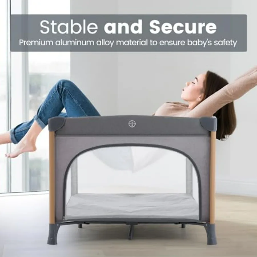 Culla portatile per bambini con design pieghevole per viaggi e uso domestico Box leggero e facile da montare per neonati e I