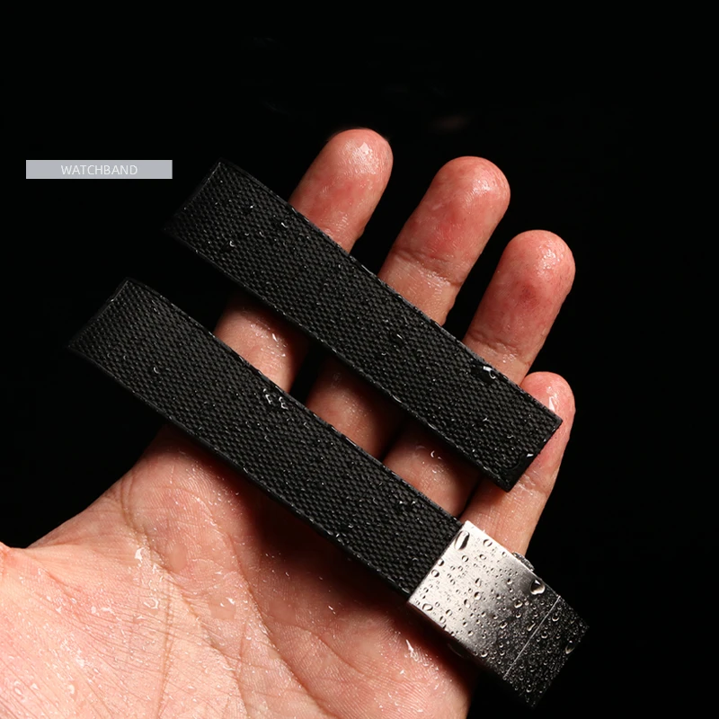 21mm Rubber Silicone Watchband For Longines Conquest HydroConquest L3 Watch Strap Waterproof Belt Folding Buckle Accessories