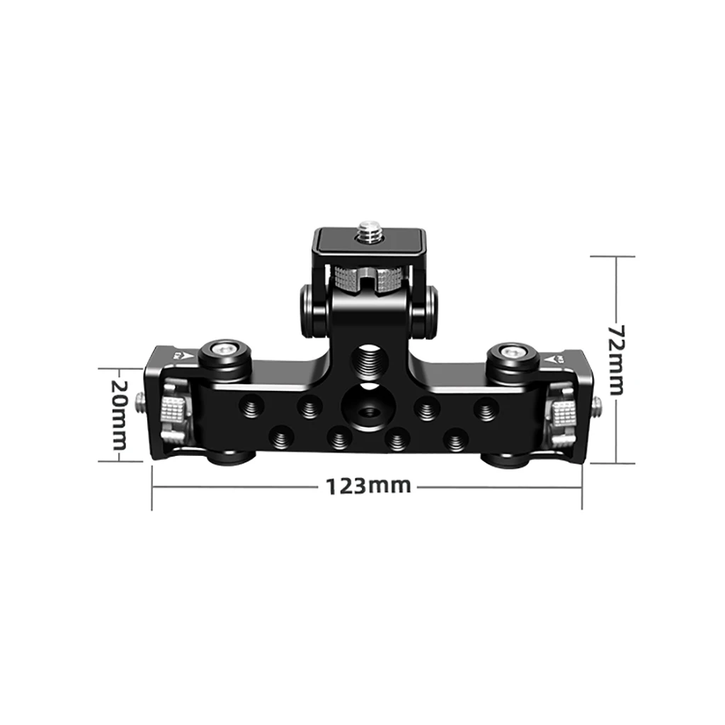 Aluminium Alloy Universal Triple Phone Holder Tripod Mount Adapter with 1/4 Thread for Phone Selfie Video Live Streaming Bracket