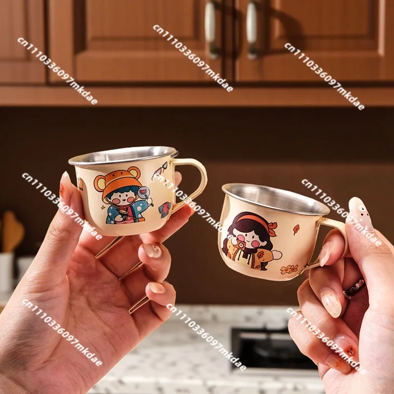 316L stainless steel children's water cup for household use, drinking water open learning cup kindergarten