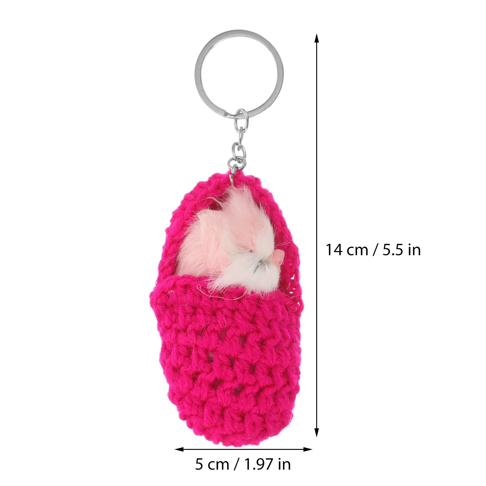 Cat Keyring Rose Red Soft Material Keychain Decoration Purse Hanging Key Chain Bag Charm Pendant Keyring Purse Key Chain