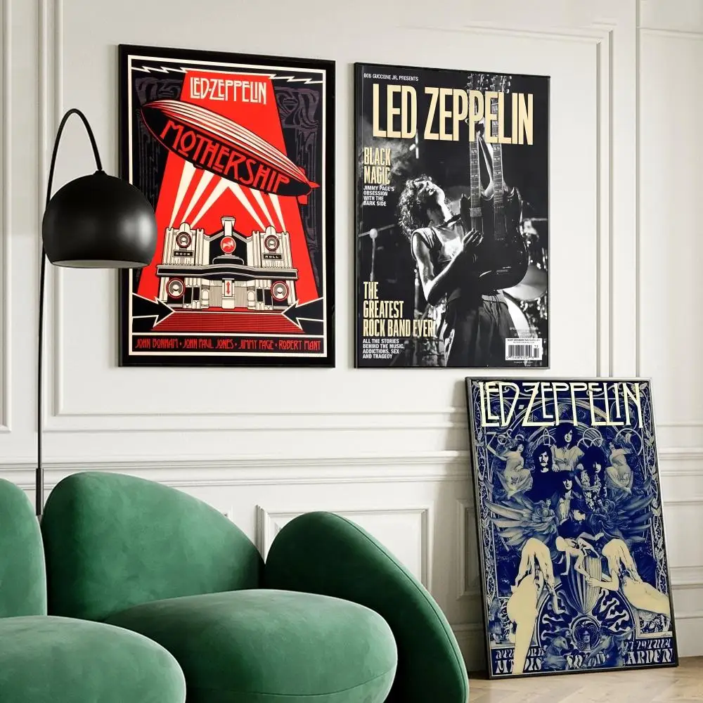 Band L-Led Z-Zeppelin Poster Furnishing decor Highend Kraft paper Poster canvas Painting Study Home Living Room Decoration