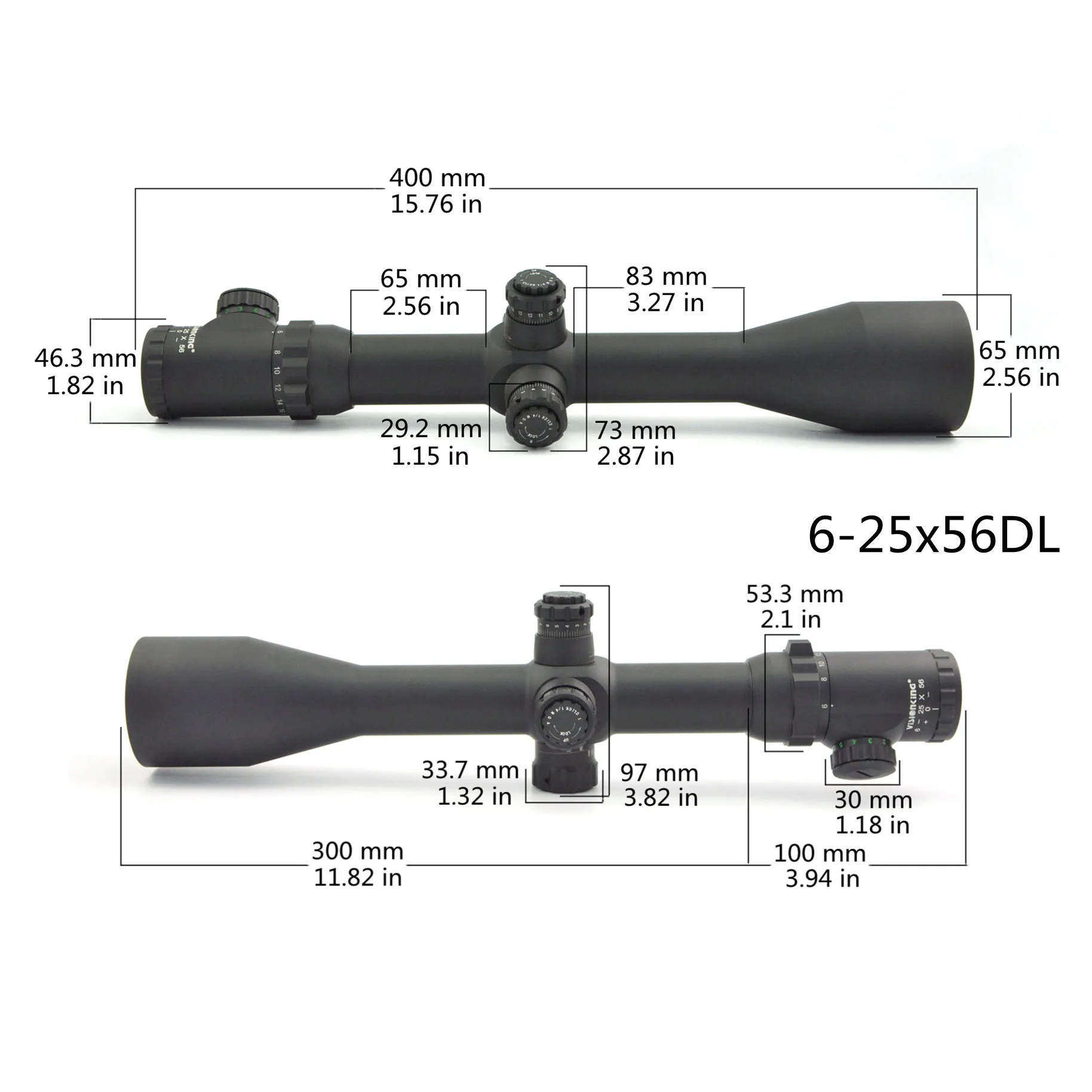 Visionking 35mm Tube 6-25x56 Sniper Riflescope Illuminated Night Vision  Long Range Hunting Scope Waterproof Optical Sight .50