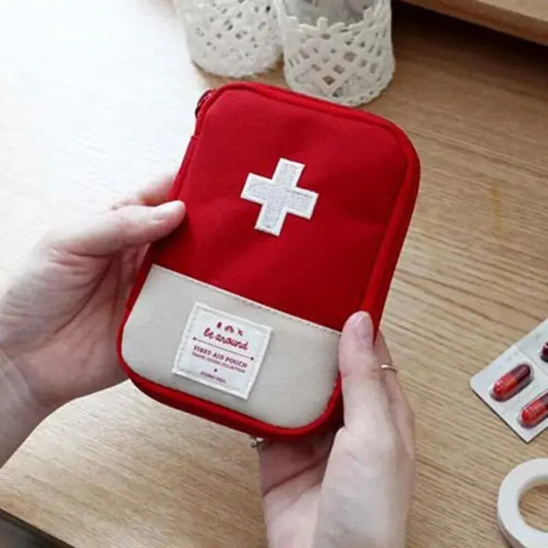 1PC Mini Portable Medicine Bag Travel First Aid Kit Medicine Bag Storage Bag Survival Kit Medicine Box Outdoor Emergency Camping