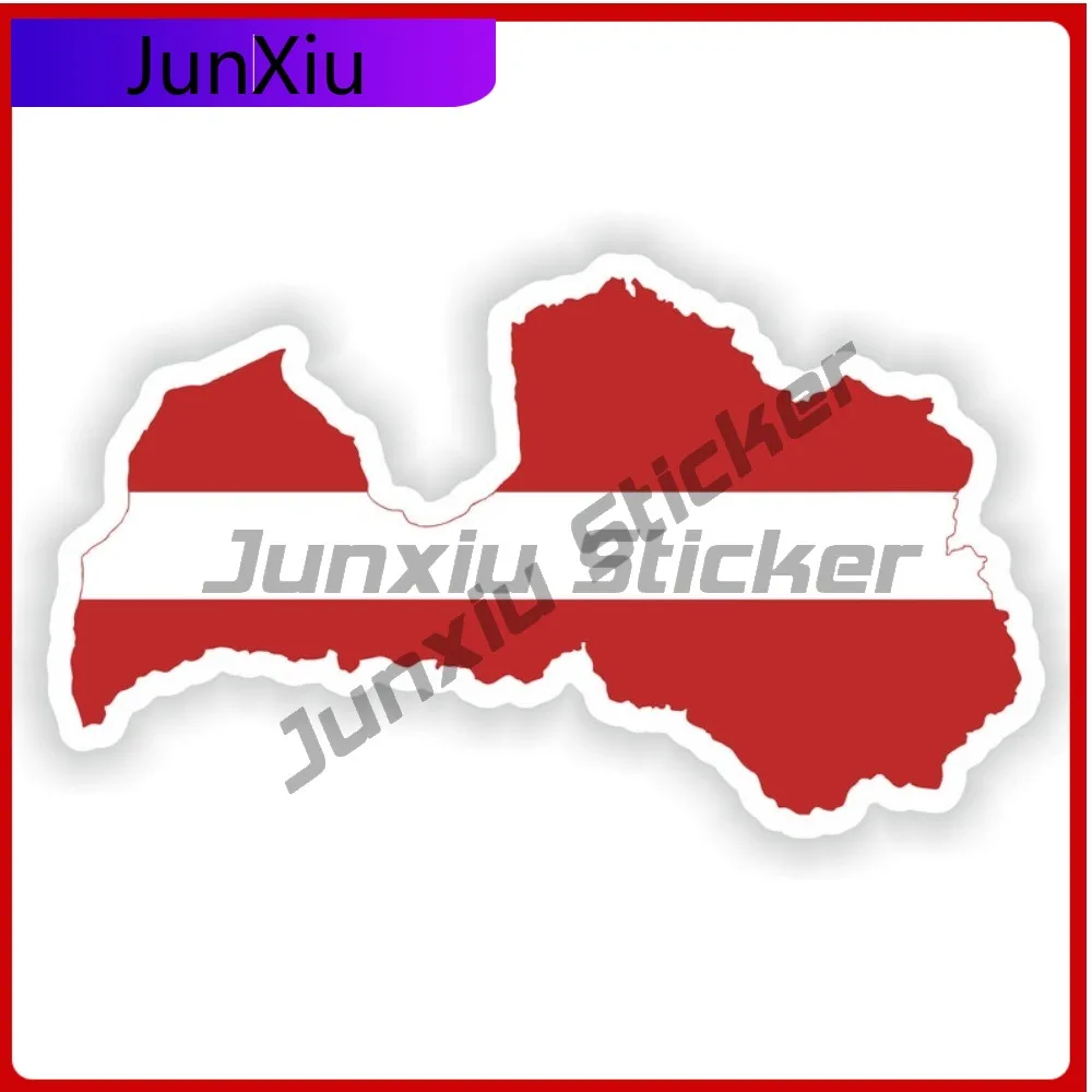 

Latvia Map Flag Personalized Vehicle Decor Suitable For Motorcycle Bicycle Helmet Surfaces