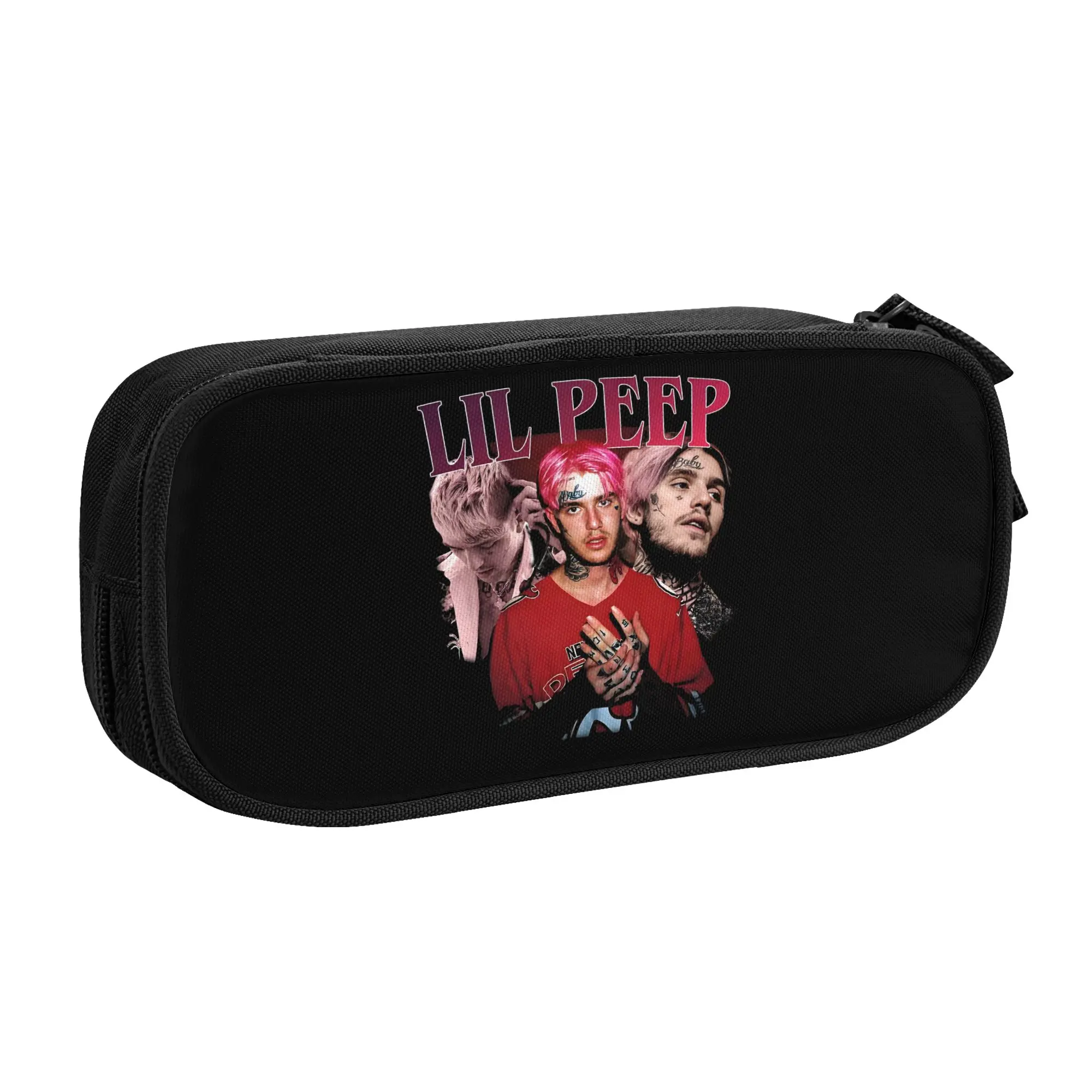 Kawaii Rapper Lil Peep Swedish American  Pencil Case for Boys Girls  Large Storage Pen Box Bag Stationery