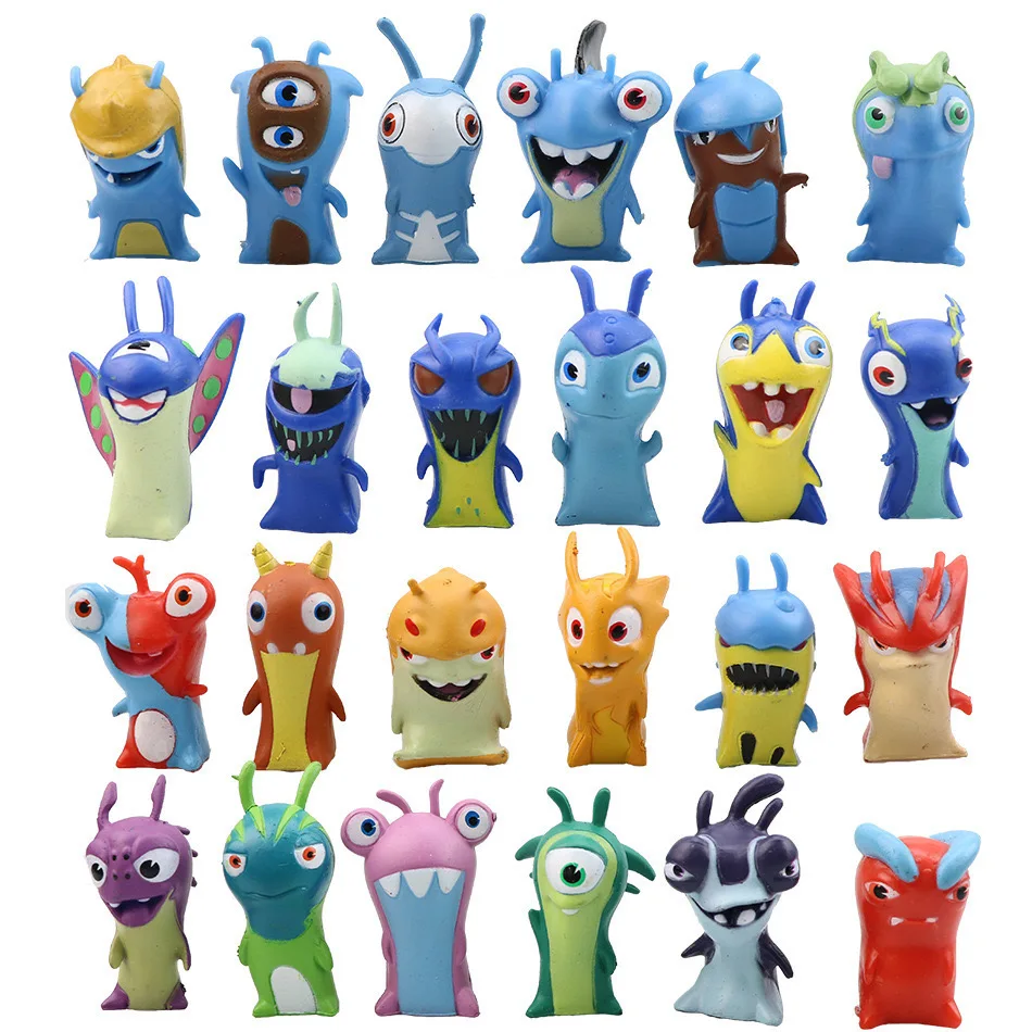 Commercio all\'ingrosso 24 pz/set 5CM Cartoon Elves Slugterra PVC Mini Action Figures da collezione Anime Toys Dolls For Children Birthday Gift