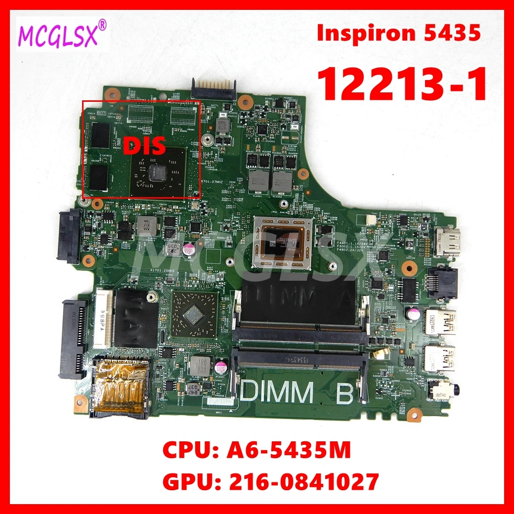 

12213-1 Laptop Motherboard For Dell Inspiron 5435 Notebook Mainboard CN-03DYK0 With A6-5435M CPU 216-0841027 GPU