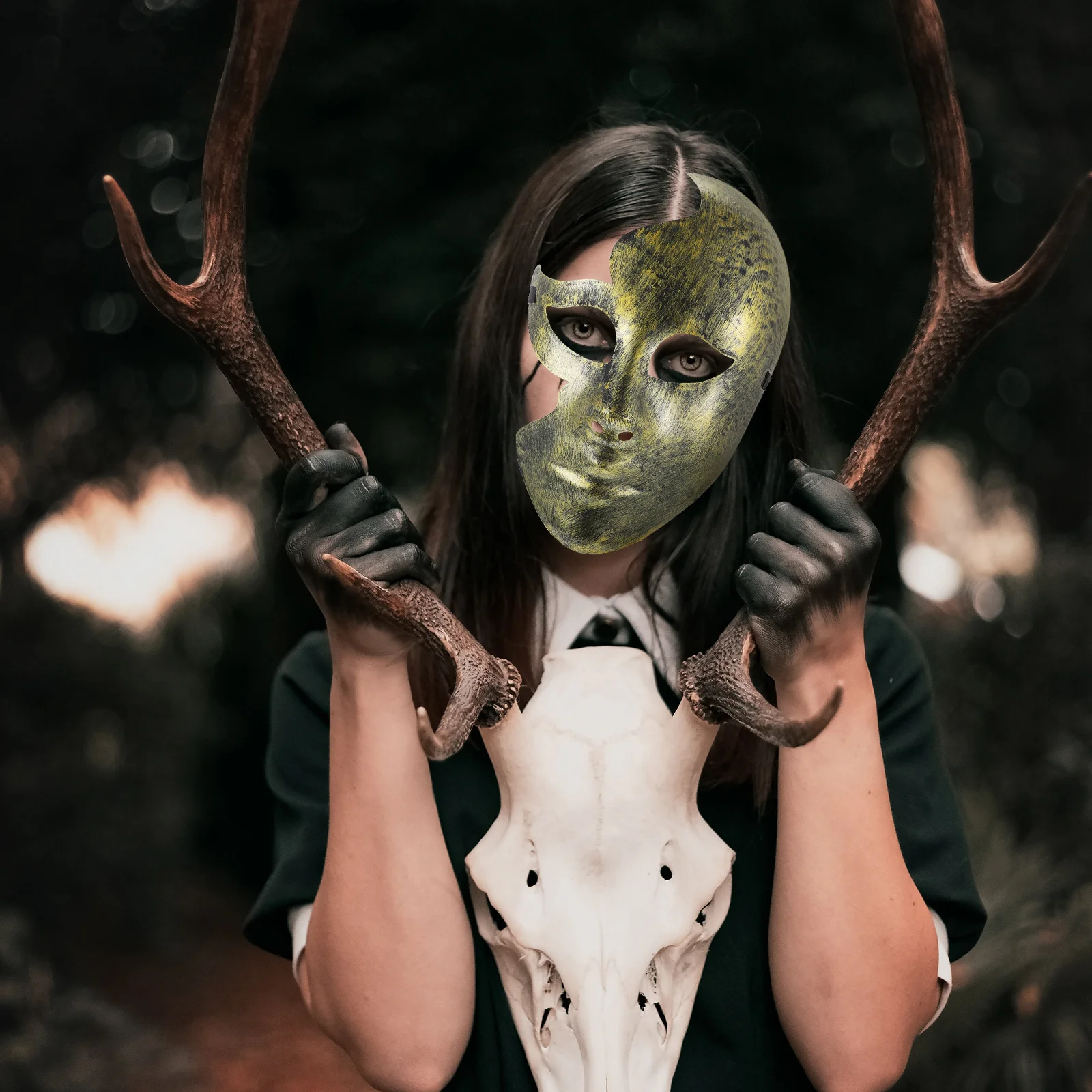 2 pezzi creativi riutilizzabili mezza maschera per spettacoli di feste cosplay in maschera festival arredamento accessorio per ornamento facciale in plastica