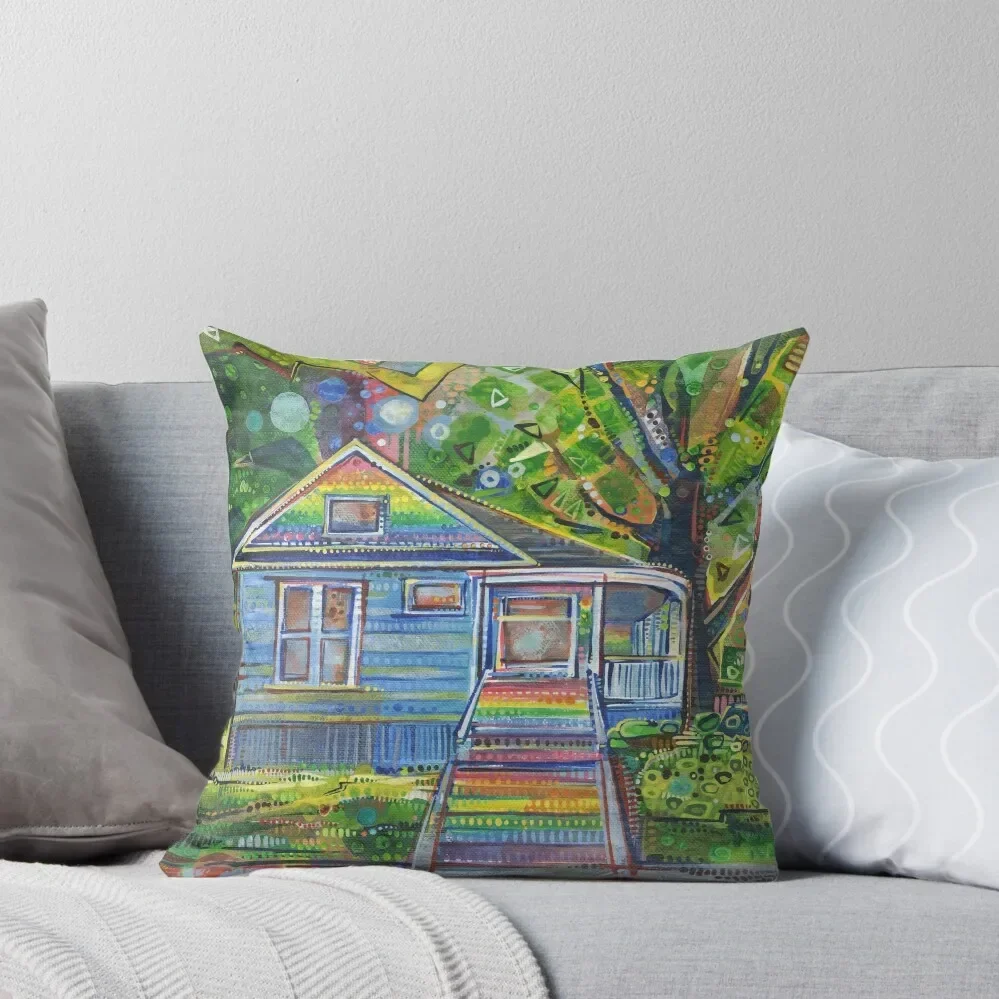 

Rainbow House Painting - 2015 Throw Pillow Sofa Cover Cushion Cover Set pillow