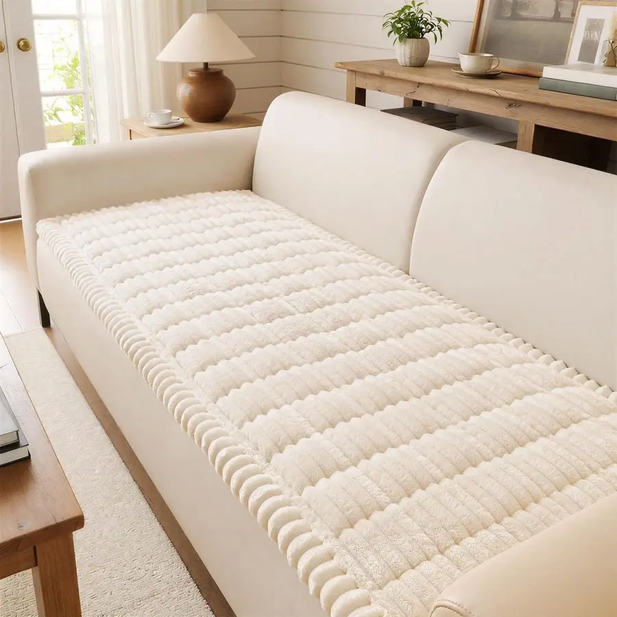 

Мягкий чехол для дивана для собак, нескользящие чехлы для диванов с 2 подушками, мягкий толстый защитный чехол для мебели, моющийся, для секционных диванов