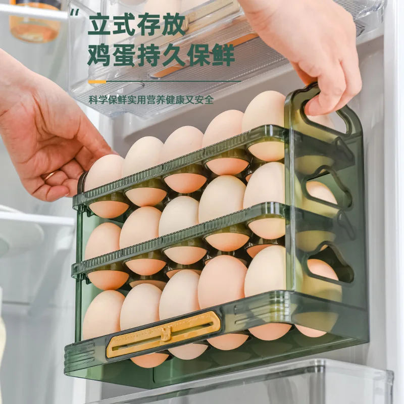 Egg storage box for refrigerators, side door egg box, multi-layer egg grid, anti drop egg tray, kitchen egg rack