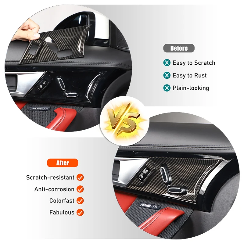 ABS Car Door Seat Adjustment Panel (No seat memory button）Decoration Trim Sticker For Jaguar F-TYPE F Type 2013-2024 Accessories