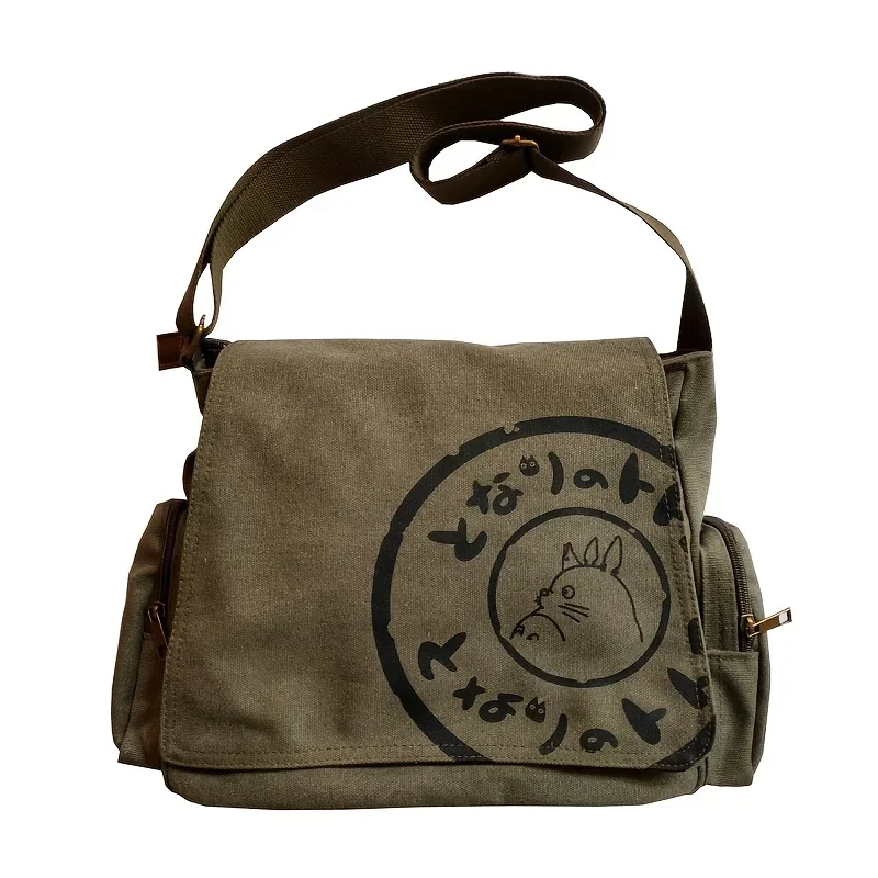 

Vintage Cartoon Women Canvas Messenger Bag Large Capacity Tote Bag Women Shoulder Handbag