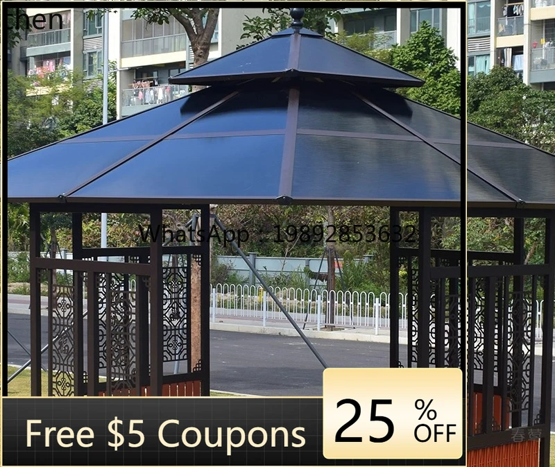 

Outdoor Pavilion Tent Wooden House Villa Courtyard Homestay Garden Terrace Four-Corner Pavilion Sunshade Shelter