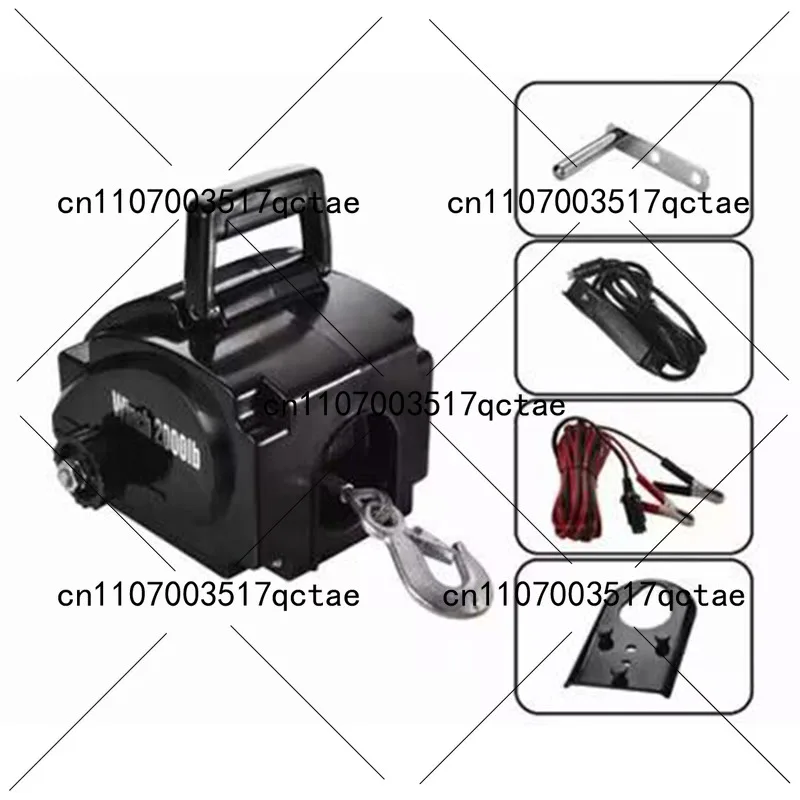 Useful Electric Marine Winch 12V Rubber Boat Yacht Portable 2000lbs Capacity Small Crane Tractor for Water Sports NEW