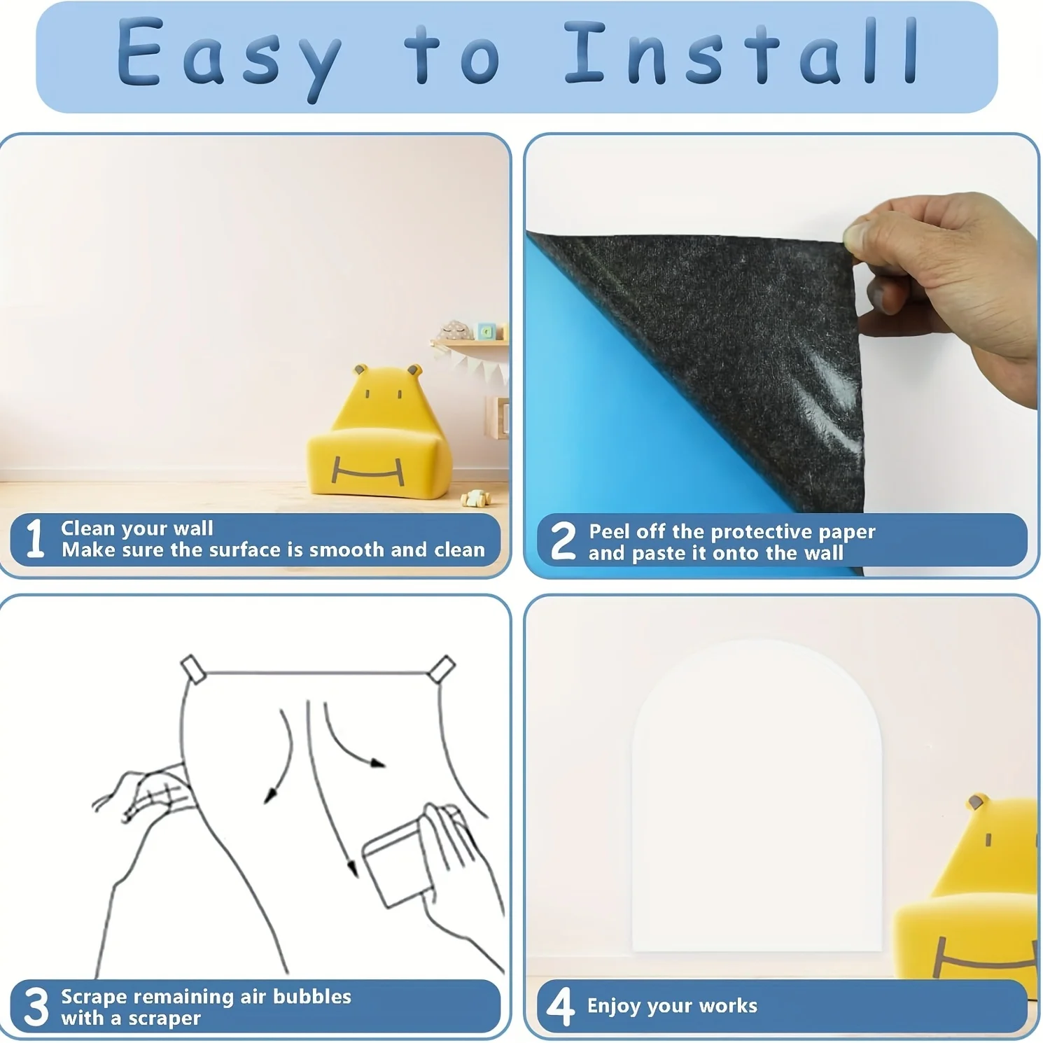 2025new Magnetic Whiteboard Arch Contact Paper For Wall, Peel And Stick Self Adhesive Whiteboard Wall Decal Roll For Home,