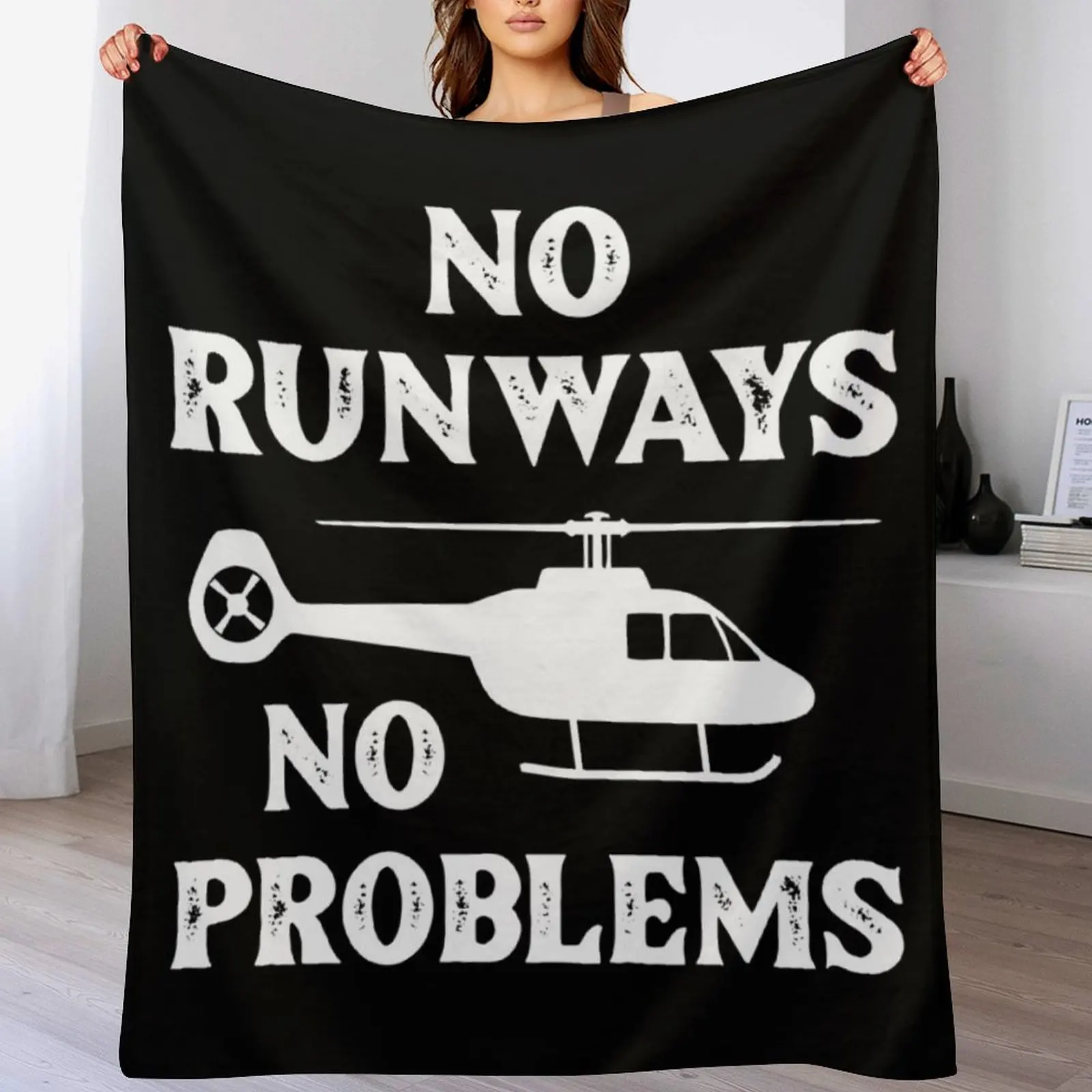 

Helicopter Rotorcraft Aviation Throw Blanket Easy Care Comfortable Blanket for Couch