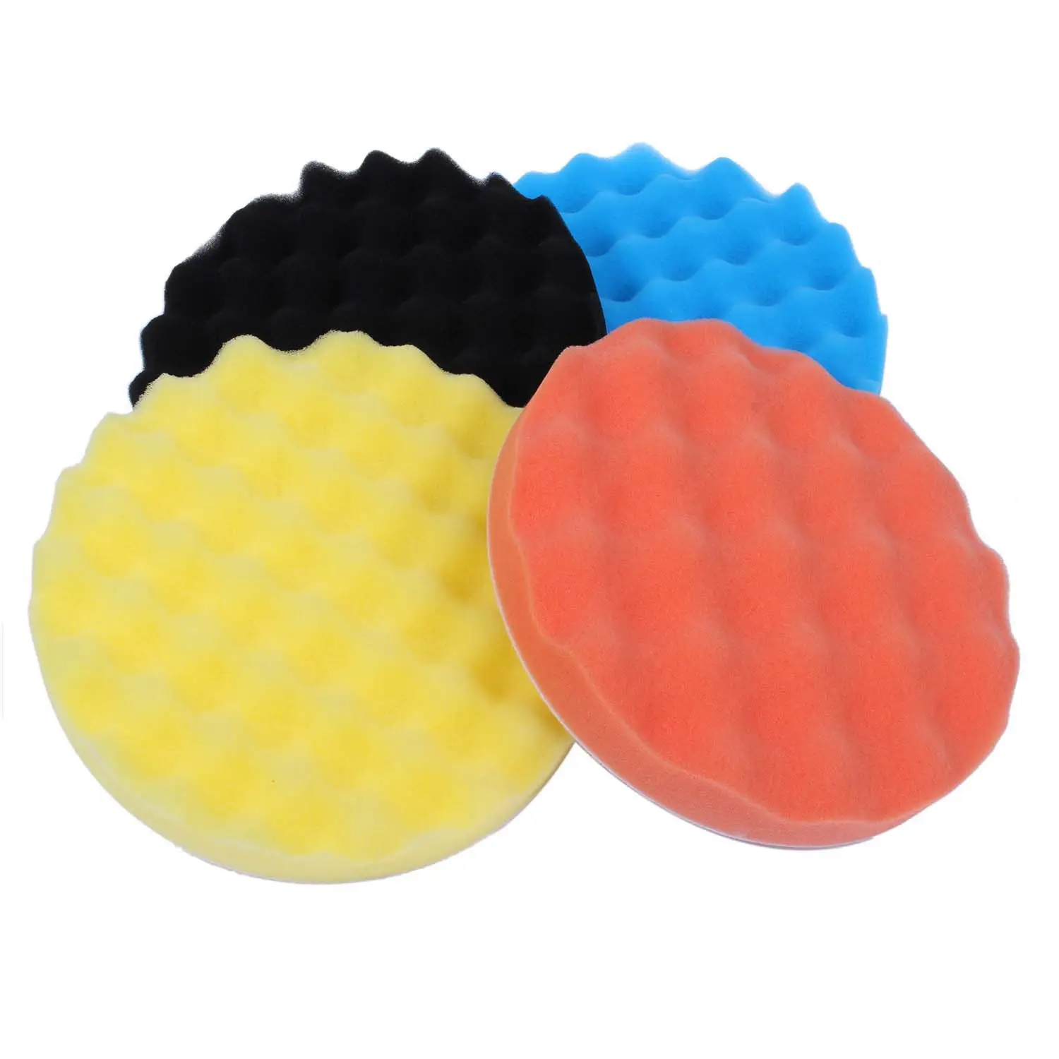 4Pcs 7inch/180mm Sponge Polishing Buffer Pad Kit Tool For Car Polisher