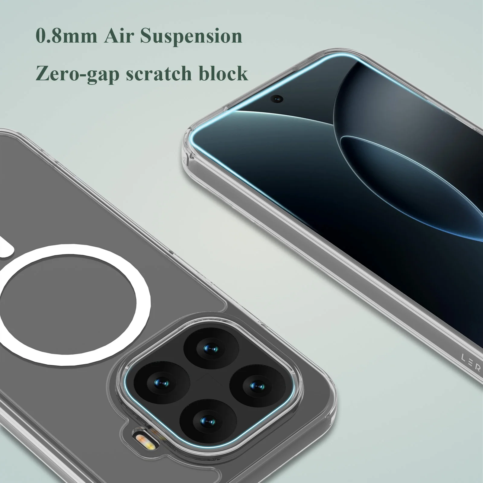 เคสโทรศัพท์แม่เหล็ก Lereach สำหรับ Xiaomi 15T Pro/15T, อะคริลิก + TPU, ป้องกันการกระแทก 4 มุม, ฝาครอบใสรองรับการชาร์จไร้สาย MagSafe