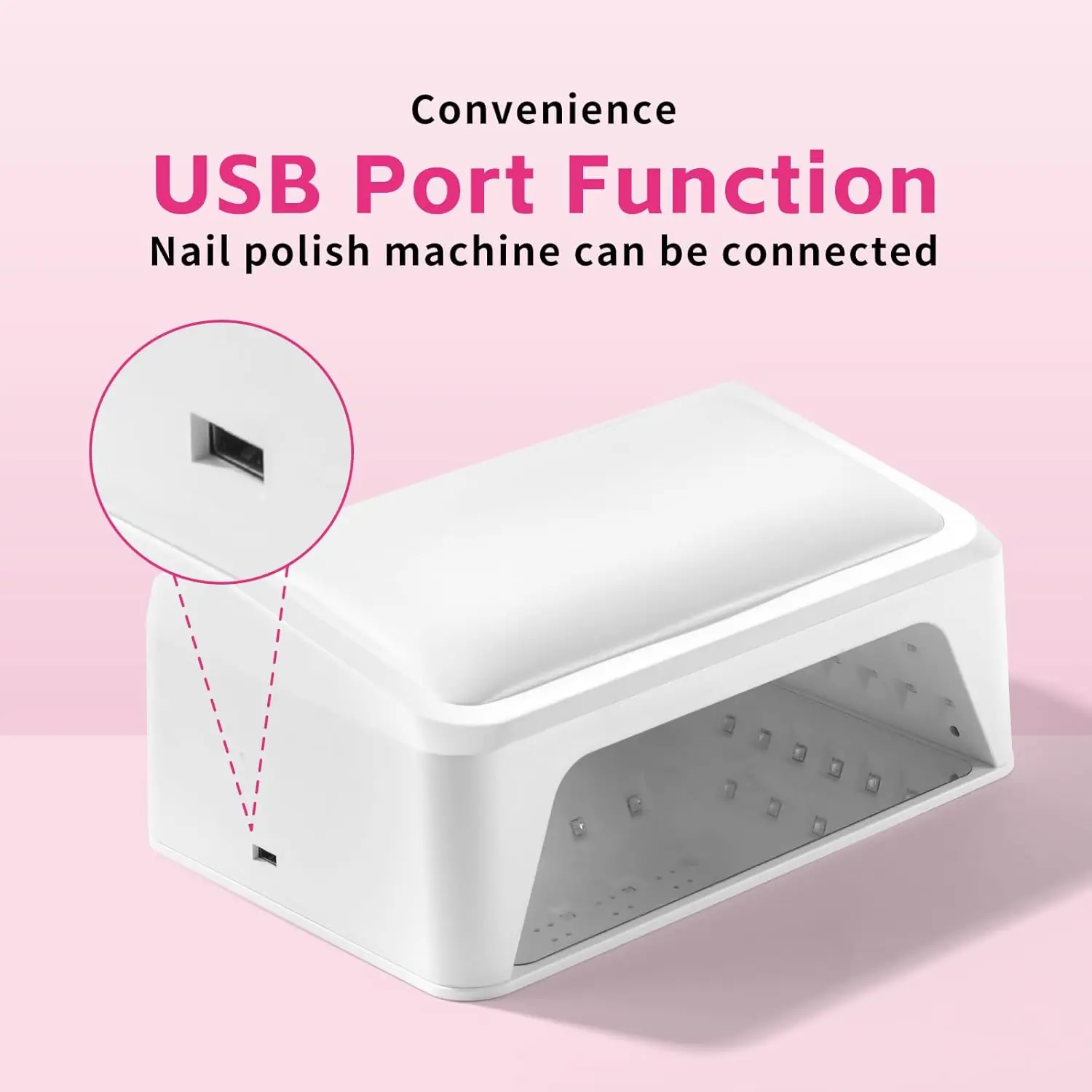 مصباح أظافر بالأشعة فوق البنفسجية بقدرة 72 وات، مصباح أظافر جل بمساحة كبيرة مع شاشة تعمل باللمس، وسادة مائلة ومنفذ USB