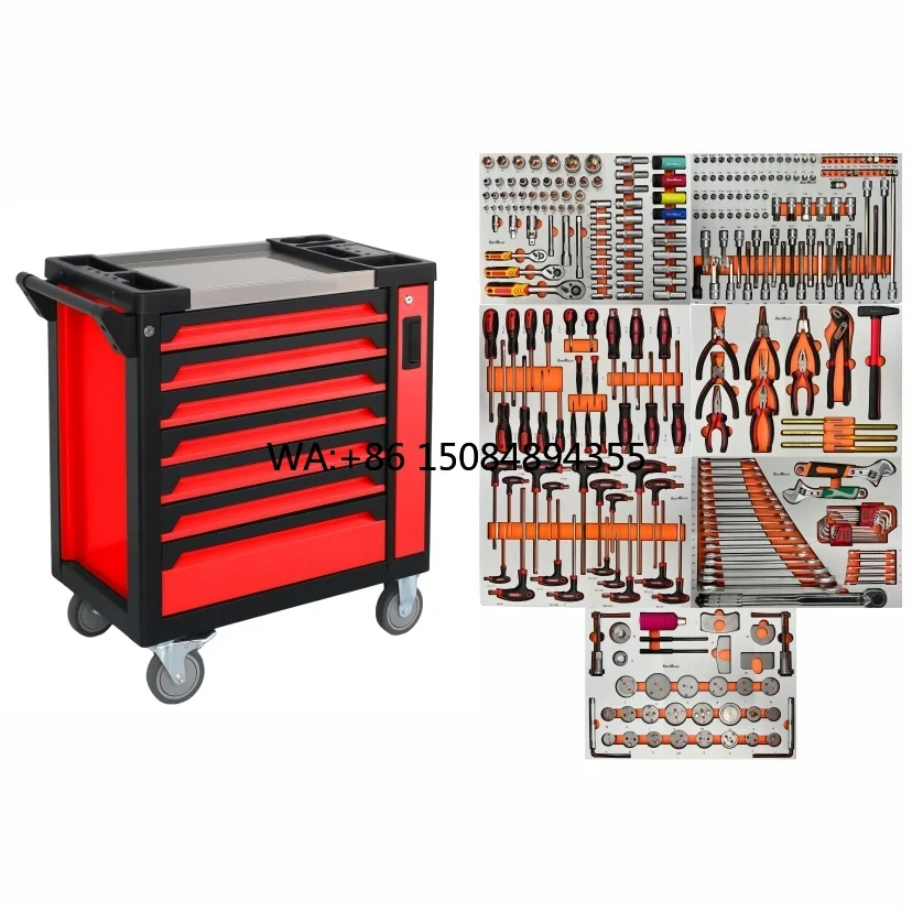 7-Drawer Professional Workshop Cabinet with 322-Piece Tool Set & Stainless Top
