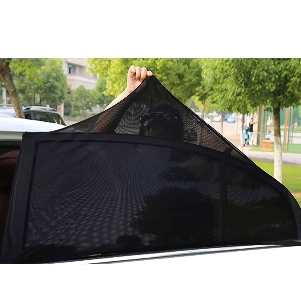 2Pcs Car Window Screen Door Covers SUV Sunshade Anti-mosquito Insect Ventilation Breathable Shading Cooling Car Screen Window
