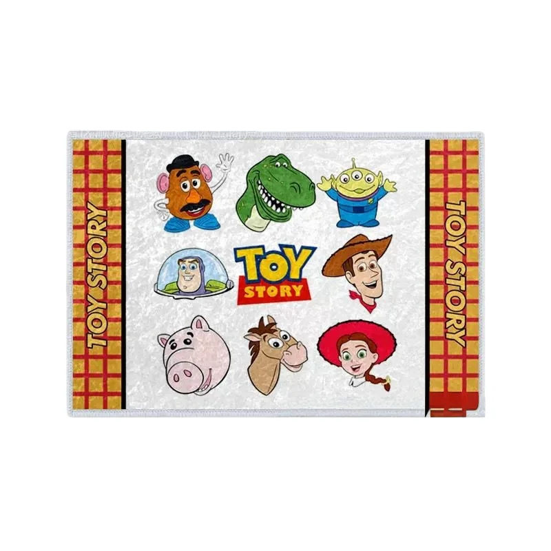 Cute Toy Story Character Print Chenille Doormat 50*80cm Fluffy Soft Anti Slip Water Absorbent Bathroom Rug For Children Room view 5